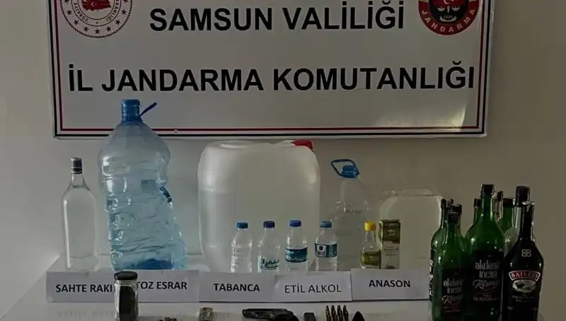 Samsun'da Devasa Sahte İçki Operasyonu: Litrelerce İçki Ele Geçirildi!