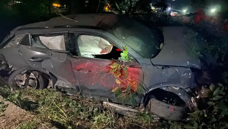Alkollü Sürücünün Takla Attığı Kaza Sonrası Araç Hurdaya Döndü